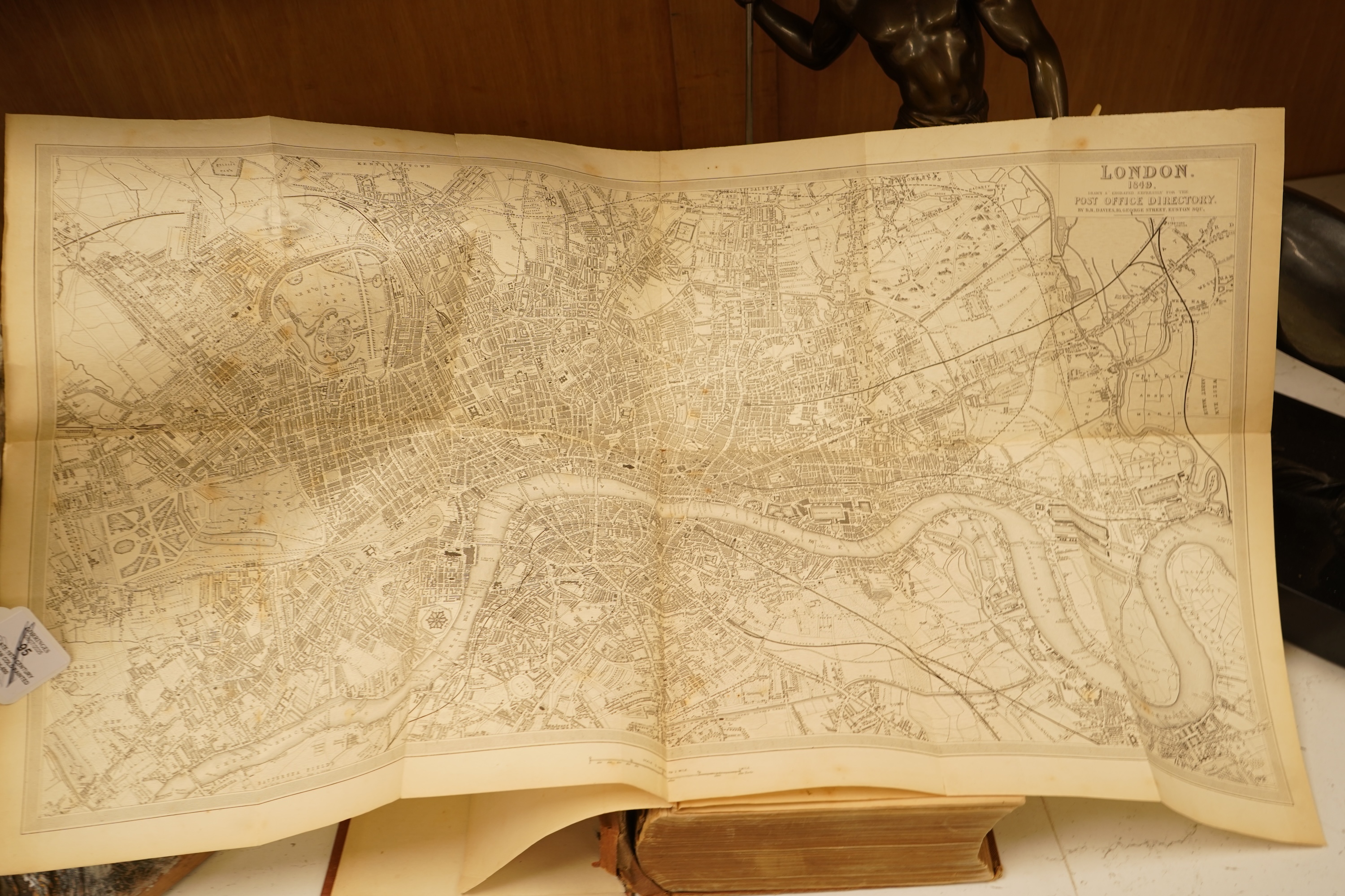 Critchett, B. - The Post Office and London Directory for 1832 ... newly rebound calf backed marbled boards, gilt ruled spine with red label, cr. 8vo.; Frederic Kelly's Post Office London Directory, 1849 ... folded plan;